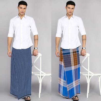 Feather Green Checkered Multicolor Lungi