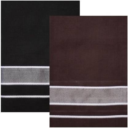 Priyam Color Dhotis (Mundus) Lungis for Men Black & Brown (Free Size Veshti) Solid Men Dhoti