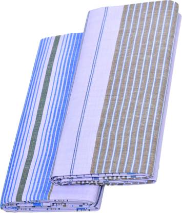TUNI MANI Striped White Lungi