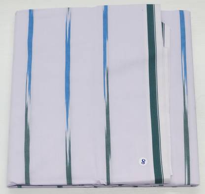 nandu Self Design White Lungi