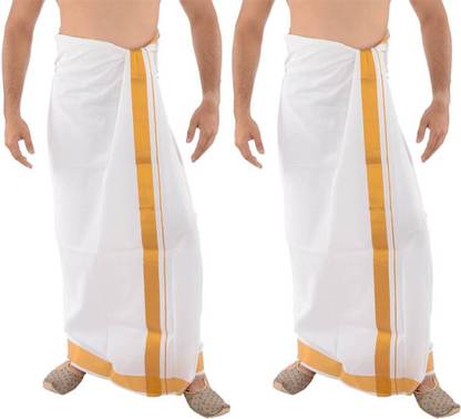 SUNDAR Solid White Lungi