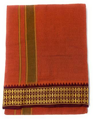 A COTTONS Solid Orange Lungi