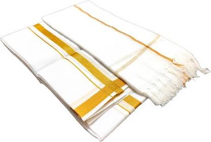 SHERHAAN Solid White Lungi