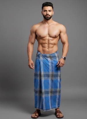 GOURI COLLECTIONS Checkered Multicolor Lungi