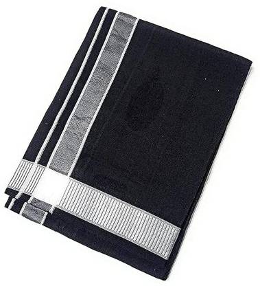 NANDAVAN Self Design Black Lungi
