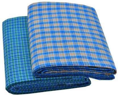 Jishnu enterprises Checkered Blue Lungi