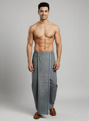 GOURI COLLECTIONS Checkered Multicolor Lungi