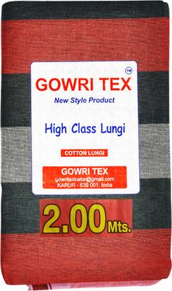 GOWRI TEX Checkered Red Lungi
