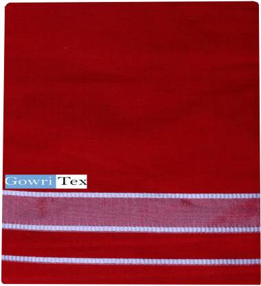 GOWRI TEX Solid Red Lungi