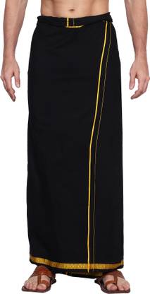 GOWRI TEX Woven Black Lungi