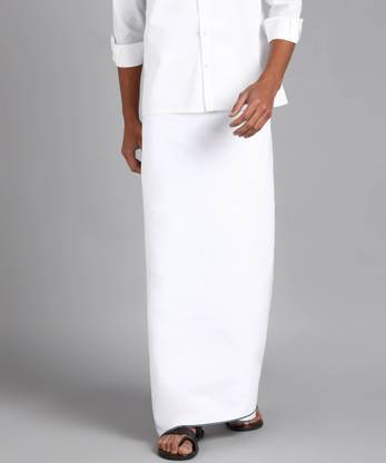 SAC SHREE APARAJEET CREATION Solid White Lungi