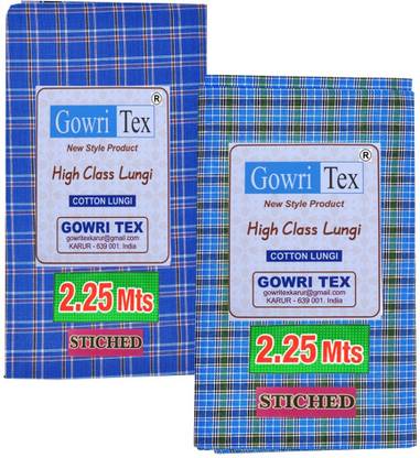 GOWRI TEX Checkered Multicolor Lungi