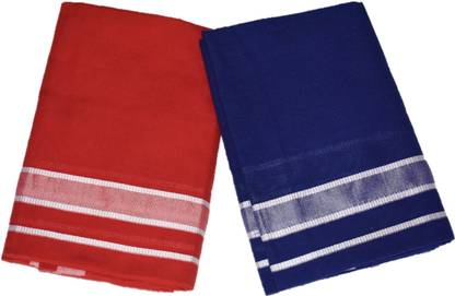 IXORA Solid Red, Blue Lungi