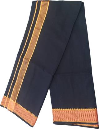 A COTTONS Solid Black Lungi