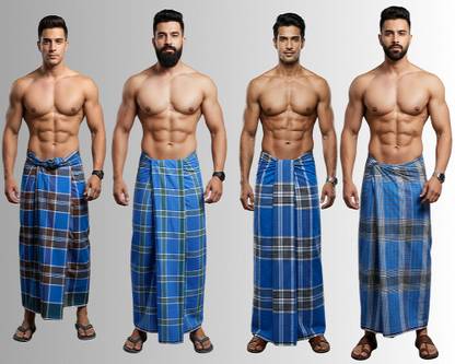 GOURI COLLECTIONS Checkered Multicolor Lungi