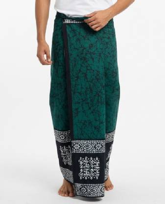 Aradhya Creation Printed Dark Green Lungi