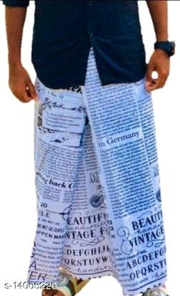 TRUEVELLI Self Design Black, White Lungi