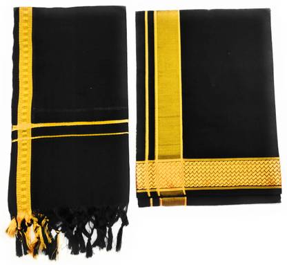 shershaan Solid Black Lungi