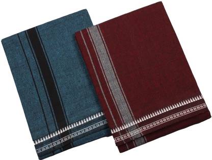 Tharunsha Elite Solid Dark Green, Maroon Lungi