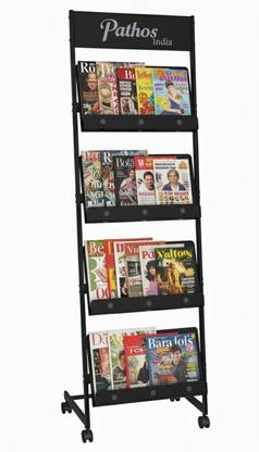 PATHOS INDIA magazine newspaper display stand for office Floor Standing Magazine Holder