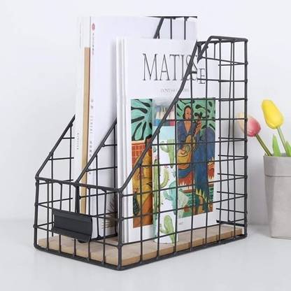 Indian Decor Twin Desktop File Holder/Desk Mounted Wire MESH Magazine Storage Table Top Magazine Holder