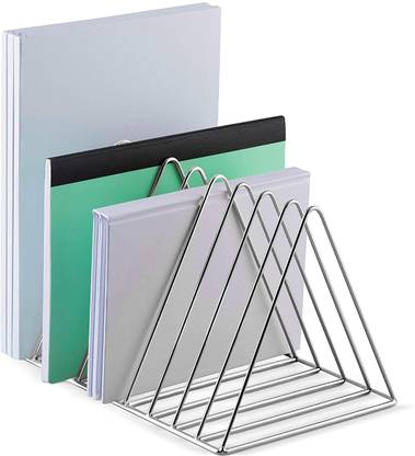 GESCHIR Triangle Magazine Rack Stand, Newspaper Desk Rack, File Holder Organiser Rack Table Top Magazine Holder
