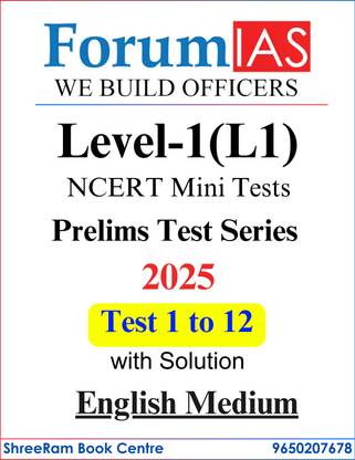 Forum IAS Level-1 Prelims Test Series 2025 NCERT Mini Tests 1 to 12 with Answers Magazines