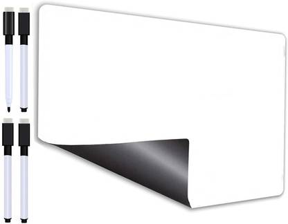 AweStuffs Magnetic Whiteboard Sheet for Refrigerator with 2 Markers & Eraser Magnetic Note Pads Pack of 1