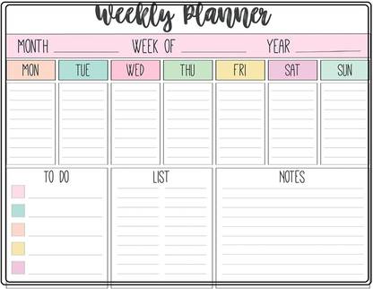 GIFTKART Magnetic Weekly Planner Size A-4 Fridge Magnet Pack of 1
