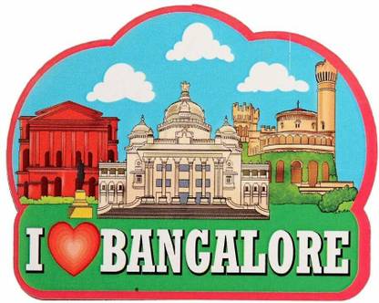 Skywalk India Souvenir Wooden Fridge Magnet- I Love Bangalore, Perfect Souvenir for Gifting Fridge Magnet Pack of 1