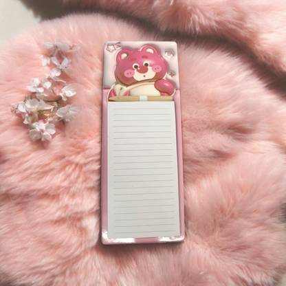 Konstkrafts Figure Lotso - Notepad Magnet with Pencil Magnetic Note Pads, Fridge Magnet, Door Magnet Pack of 1