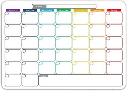 AweStuffs Magnetic Monthly Calendar for Refrigerator Whiteboards Magnetic Note Pads Pack of 1