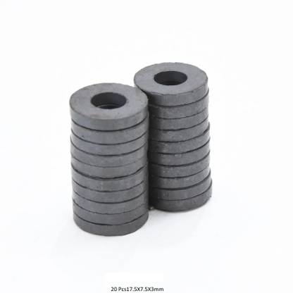 BM RETAIL 20 Piece Black Ring Magnets 17.5X7.5X3mm Use As Fridge Magnet, Kitchen Organiser Magnet, Multipurpose Office Magnets Pack of 1