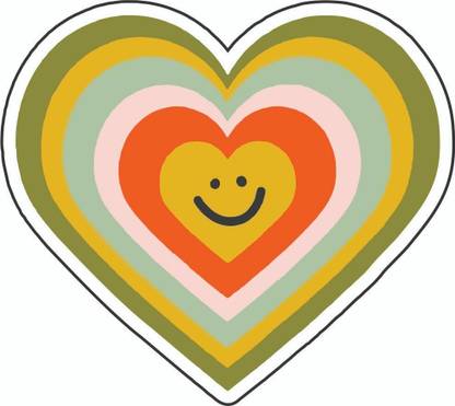 Skywalk Collectible Funny MDF Fridge Magnet -Smily Heart (Multicolor) M-546 Fridge Magnet Pack of 1