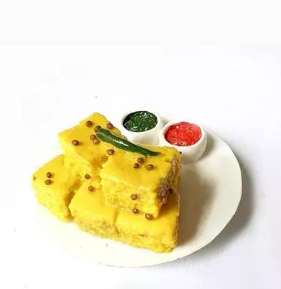 shiv store Dhokla Polymer Clay Fridge Magnet Miniature (3.5 cm) SET OF 1 Fridge Magnet Pack of 1