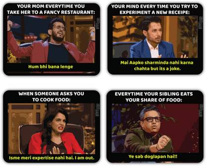 Gangaur Enterprises Shark Tank Funny Fridge Magnets- Shark Tank Theme Fridge Magnet Pack of 4