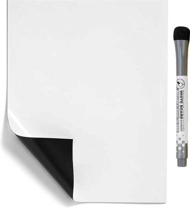 AccuPrints Magnetic White Board Sheet For Refrigerator Metal Surface Includes 1 Markers Magnetic Note Pads Pack of 1