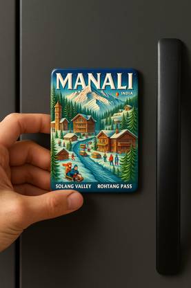 Printsy Manali Fridge Magnet – Snowy Hills, Solang Valley & Rohtang Pass Views Fridge Magnet Pack of 1