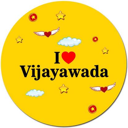 Impresion I Love Vijayawada City / State Decorative Souvenir for Home/Kitchen Fridge Magnet Pack of 1
