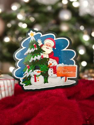 Konstkraft Christmas Santa Mdf Wood Magnet - K-200-B Fridge Magnet Pack of 1