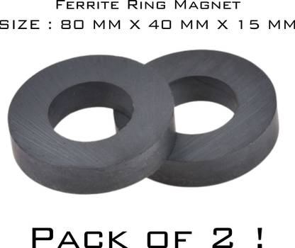 everestmagnet 2 Pieces of Big Ferrite Ring Magnet 80 mm x 40 mm x15 mm High Power Magnet Rings Fridge Magnet, Kitchen Organiser Magnet, Photo Gallery Magnets Pack of 2
