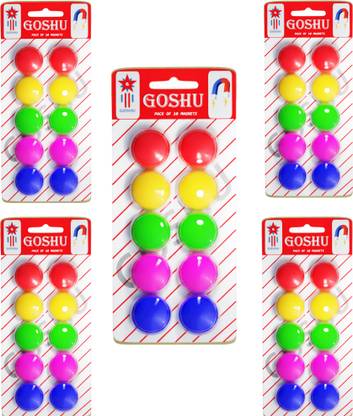 GOSHU Magnetic Buttons for Magnetic White Board, Stick Notes, Photos, Charts, Magnetic Paper Holder, Door Magnet, Fridge Magnet, Multipurpose Office Magnets Pack of 5