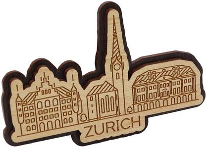 Printtoo Decorative Engraved Wooden Zurich Switzerland Souvenir Fridge Magnet Gift Fridge Magnet Pack of 1