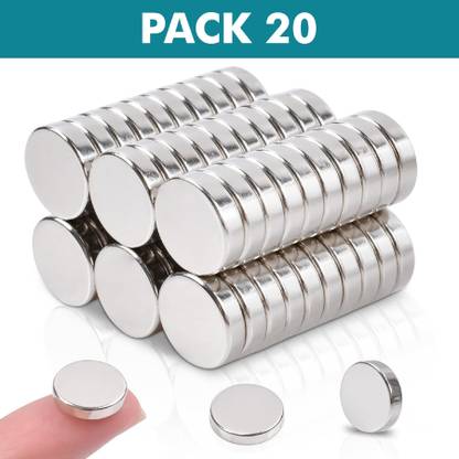NinthKey Strong Neodymium Disc Magnets, Craft Fridge, DIY, Office, School Projects & Fridge Magnet, Kitchen Organiser Magnet, Multipurpose Office Magnets Pack of 20