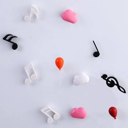 A2K Zone Music Design Decorative Small Magnet Removable Funny Locker Door Magnet, Multipurpose Office Magnets Pack of 6