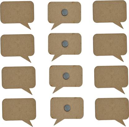 Ecomology Set of 30 (2.5 Inch) Message Box Shape Plain MDF Shaped Magnets with Magnet Door Magnet, Fridge Magnet, Multipurpose Office Magnets Pack of 30