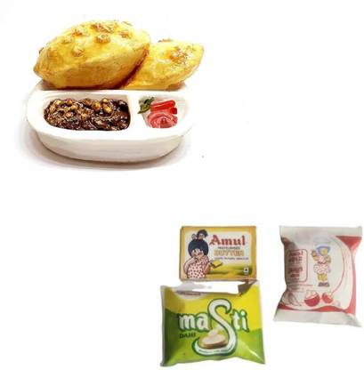 GiftingGazebo Cholle Bhature & Amul Dahi Magnet Popular Indian Dish Fridge Magnet Pack of 1