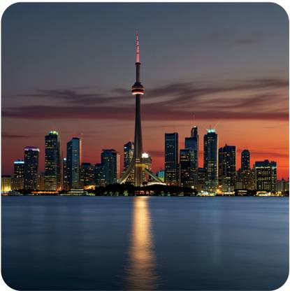 Thewallofdreams City Lights at sunset Fridge Magnet Pack of 1