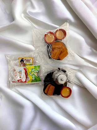 konst Set of 5 Magnets (Chai Biscuit, Ketley Rusk, Butter, Milk and Curd) Fridge Magnet Pack of 5