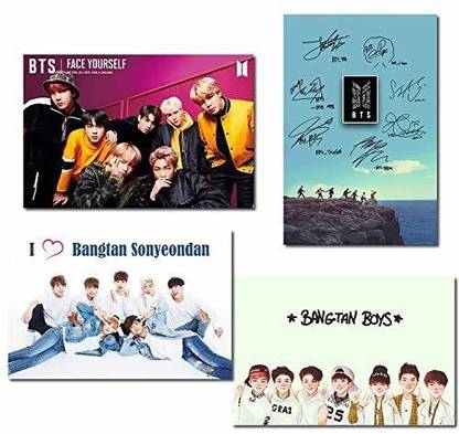 Windup BTS K-Pop Fan Art Fridge Magnetic Posters – Set of 4 - Size A5 (6x9 in) - Multi Color Fridge Magnet Pack of 4